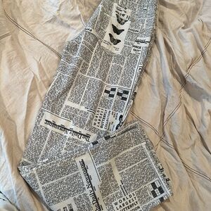 Zara news paper print jeans